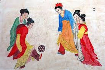 Origins of soccer ancient Chinese people kicking around a ball
