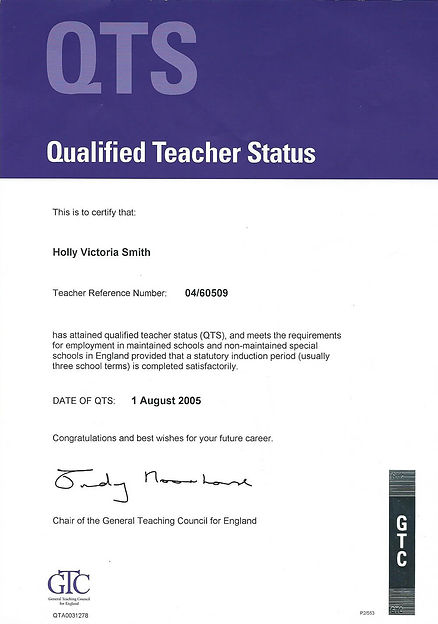QTS Certificate