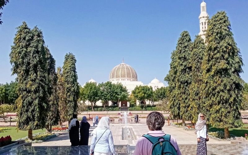 Toursists at mosque in Oman